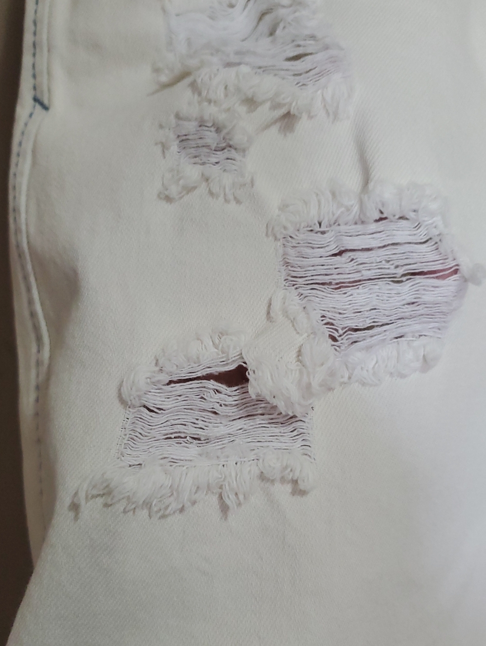 Lei White Distressed Denim Skirt Size 13 - Picture 2 of 7
